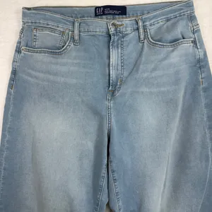 Gap 32 14 Jeans High Rise Wide Leg Sweatpant Light Wash Grunge Punk Festival thumbnail 3