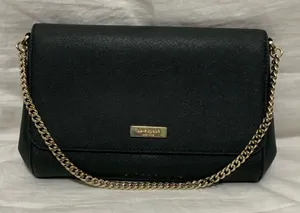Kate Spade Greer Laurel Way Black and Gold Crossbody Shoulder Purse thumbnail 1