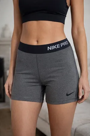 Nike Pro Compression Shorts Medium Gray Dri-FIT Athletic Biker thumbnail 1