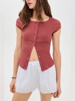 NWT Free People FP Intimately Most Wanted Cardi - Rust Terracotta - XS thumbnail 8