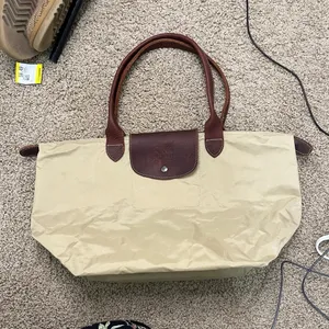 Sofft Nylon & Leather Shoulder Tote Bag Tan Khaki Purse thumbnail 5