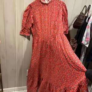 Cute strawberry shortcake prairie milkmaid handmade lace collar maxi dress thumbnail 9