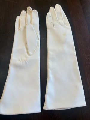 Vintage faux Leather Long White Gloves Japan thumbnail 2