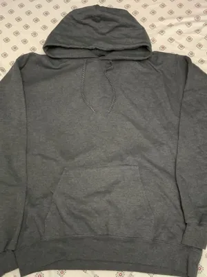 Hanes Grey Hoodie Ecosmart Medium Oversized Drawstring Sweatshirt Pockets thumbnail 1