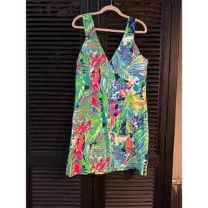 Lilly Pulitzer Largo Shift Dress vibrant floral print white lace women's‎ 12 thumbnail 2