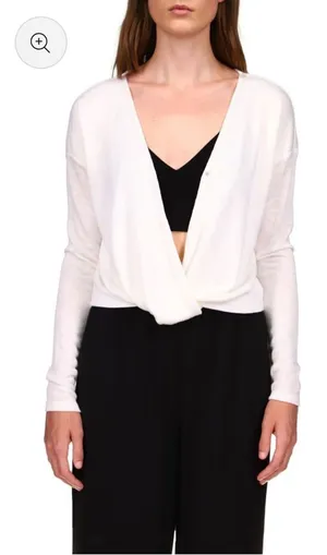 Sanctuary NWT Thinking of You Knit Top Women's White Twist Front Long-Sleeve M thumbnail 1