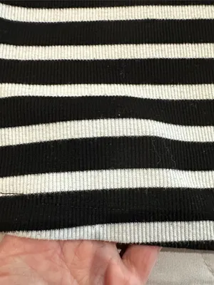 Old Navy Black & White Striped Ribbed Tank- Size Large thumbnail 2