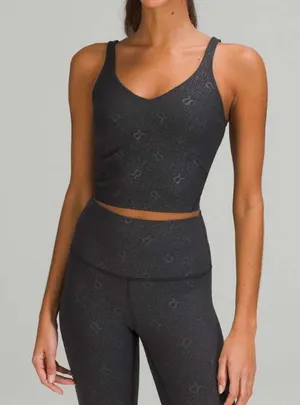 Lululemon Align Tank Top Yogo Emboss Black Womens Size 10 Nulu Built In Bra thumbnail 1