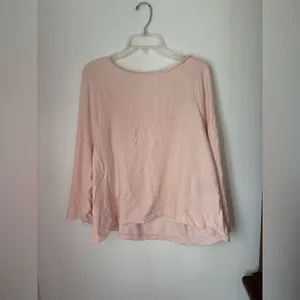 Lou & Grey Long Sleeve Cutout Arm Top Boat Neck Size XL Pink thumbnail 6
