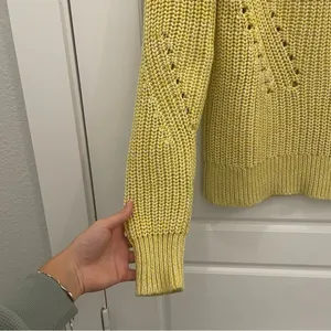 Lucky Brand Light Yellow Cable Knit Sweater size Medium‎ thumbnail 4