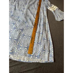 Luxology Blue White Mandala Print Bell Sleeve Dress Women's XL‎ thumbnail 10