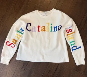 Nice Santa Catalina Island Rainbow Letter Sweatshirt White Size Small - C4-112 thumbnail 1