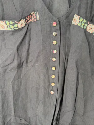 Vintage 90s Platinum Dorothy Schoelen Button‎ Up Vest Tank Artsy Lagenlook Boho thumbnail 2