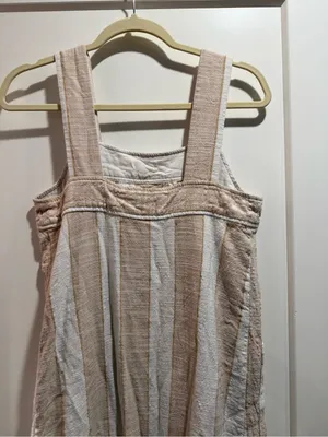 Anthropologie Maeve Tan Tonal Striped Cotton‎ Midi Sundress Size Small thumbnail 6