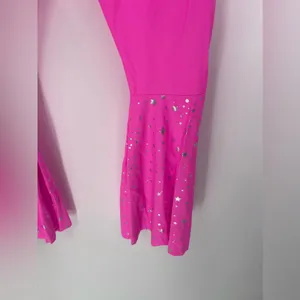 Hot Pink Outfit Set Crop Top‎ Bell Bottoms Star Accents Party Costume thumbnail 7