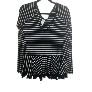 ✨Free People Tangerine Stripe Black Sz Small Top✨ thumbnail 7