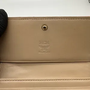 MCM Tan and Pink Wallet with Signature Monogram thumbnail 9