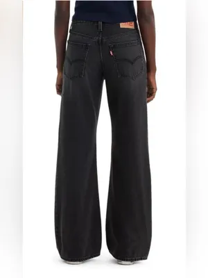 Levi's 94 Baggy Bootcut Jeans Washed Black Size 26X31 thumbnail 2