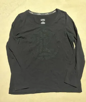 Lauren Ralph Lauren LRL Black Long Sleeve Logo Tee large thumbnail 1