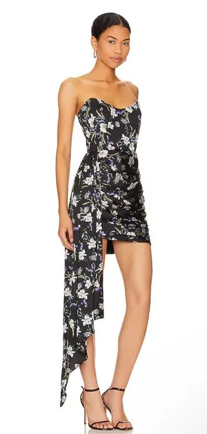 NEW NWT Katie May Chasing Dawn Strapless Dress In Midnight Floral Print thumbnail 3