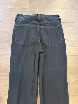 J. Crew Stovepipe Jeans Washed Black Raw Hem Straight Leg Size 25 - P33 thumbnail 7