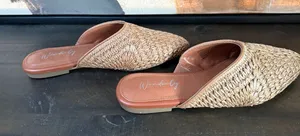 Wonderly Woven Pointed Mule in Natural Tan thumbnail 1