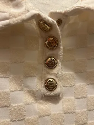 White checkered terry mini dress thumbnail 3