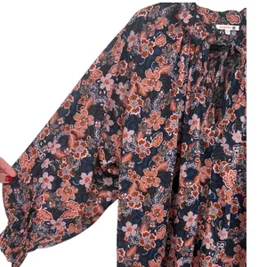 Anthropologie Sundry‎ Boho Floral Print Long Sleeve Tiered Mini Dress Size Small thumbnail 12