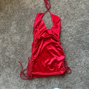 Better Be Red Satin Mini Dress thumbnail 5