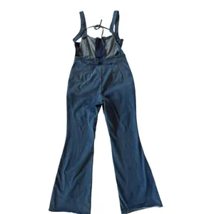 Free People We The Free CRVY Blue Denim backless jumpsuit Size 16 thumbnail 5