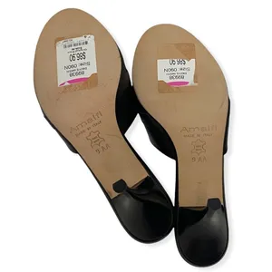 Amalfi Black Italian Leather Fringe kitten-heel mules thumbnail 10