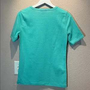 J. Crew Women’s Waffle Textured Mint Green T Shirt Size Small thumbnail 6