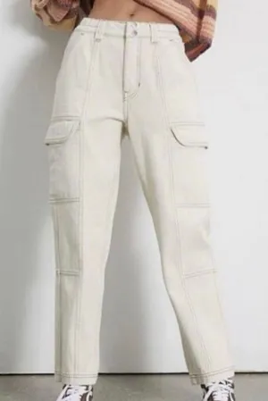 PacSun elastic waist utility cargo jeans size M thumbnail 1