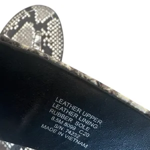 Tory Burch Leigh Thong Sandals 8.5‎ Roccia Snakeskin Black Logo thumbnail 7