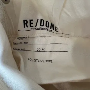 Re/Done Women's Straight Leg Jeans in Cream thumbnail 7