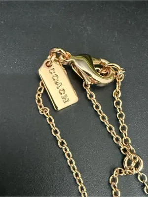 COACH Rose-Gold Open Circle Crystal Pendant Necklace thumbnail 9