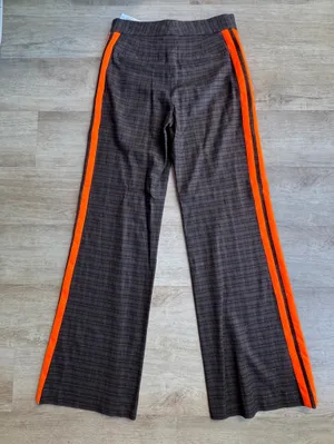 Alice + Olivia Dylan Plaid High Waist Pant Trouser Wide Leg Wool Side Stripe 10 thumbnail 11
