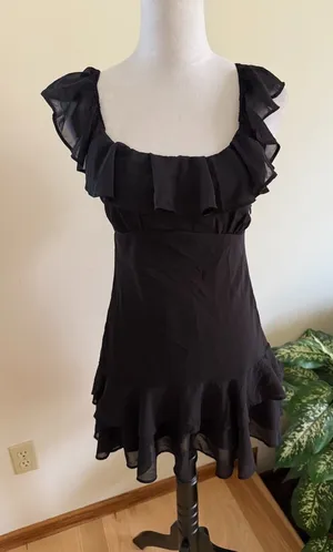 Abercrombie Black Ruffle Dress thumbnail 1