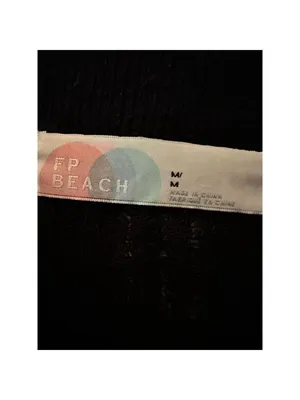 Free People Beach Riding Waves Midi Longline Sweater Black Medium Lagenlook thumbnail 10