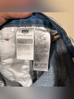 Levi’s 501 straight Women’s Blue Denim Jeans W25 L26 high waisted EUC raw hem thumbnail 7