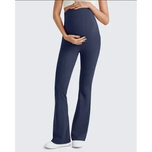 G4Free Size-M BareFeel Maternity Dress‎ Flare Yoga Pants Stretchy Blue thumbnail 2