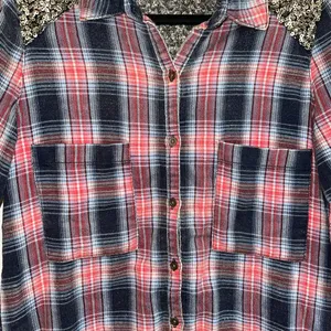 Little Bit of Sugar Red Plaid Sequin Tunic Flannel Shirt thumbnail 7