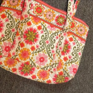 Floral Vera Bradley Tote Bag - Pink and Green thumbnail 4