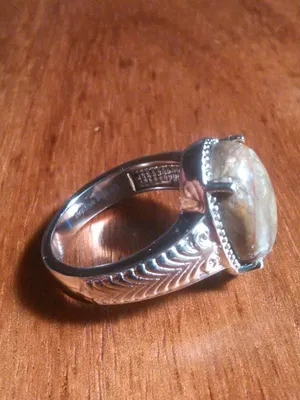 Venus Jasper Stainless Steel Solitaire Ring (Size 7) thumbnail 5