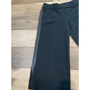 LOFT Marisa Black Wide Leg Capri Gaucho Pants Sequin Detail Size 2 thumbnail 8