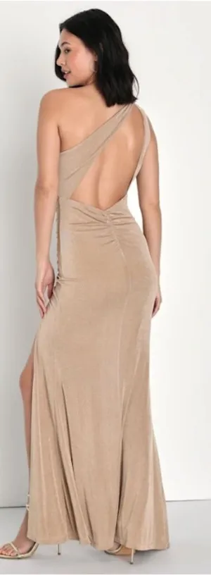 LULU's Sexy Prom Wedding Elegant Slimming One Shoulder Mermaid Trumpet Maxi thumbnail 1