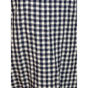 J.McLaughlin Navy Blue White Gingham Linen Cotton Tie Back Dress Size 6 Cottage thumbnail 2