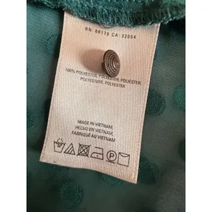 Anthropologie Feather Bone Green Swiss Dot Blouse Size 0 Sheer Flutter Sleeve thumbnail 6