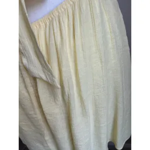 Francesca's Mi Ami Yellow Ruffle Dress Cottagecore Romantic Summer‎ Size L thumbnail 5