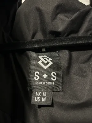 Black Long Hooded Jacket Size M thumbnail 3